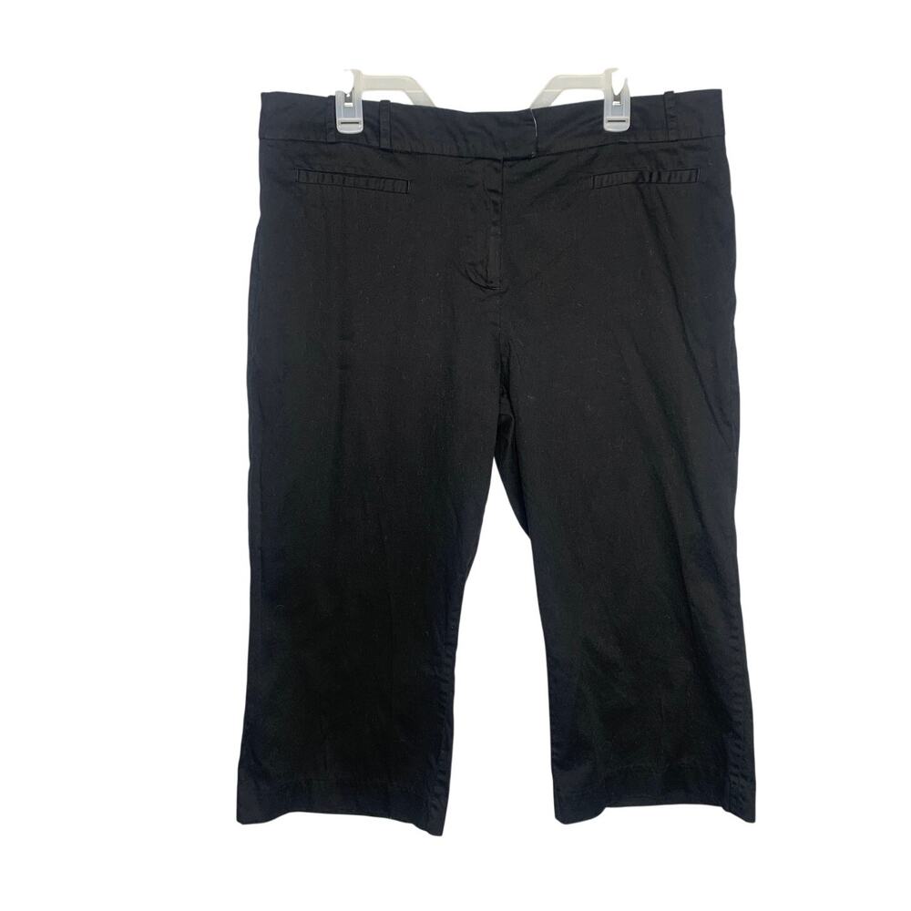 Harve Bernard Women's 16 Black Wide Leg Capri Cotton Spandex